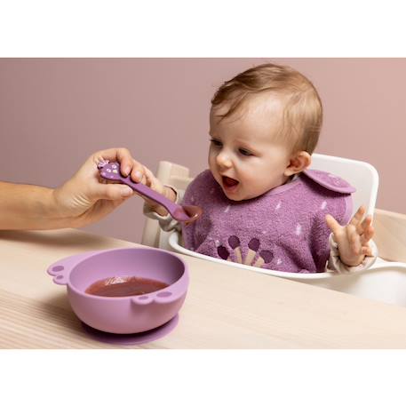 Bol en silicone avec ventouse Gris+Jaune+Orange+Rose+Vert+Violet 21 - vertbaudet enfant 