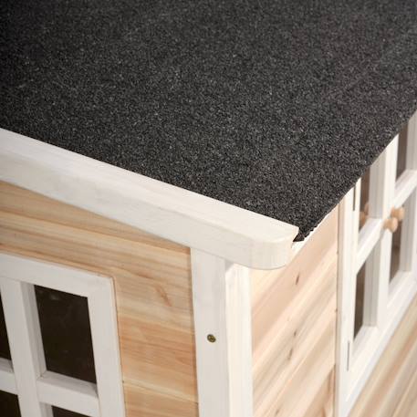 Maisonnette en bois fsc compacte loft 100 Gris+Naturel 12 - vertbaudet enfant 