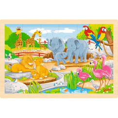 Jouet-Jeux éducatifs-Puzzles-Puzzle réversible ferme et zoo 24 pcs