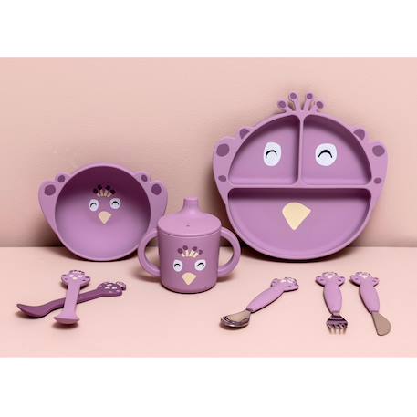 Bol en silicone avec ventouse Gris+Jaune+Orange+Rose+Vert+Violet 22 - vertbaudet enfant 