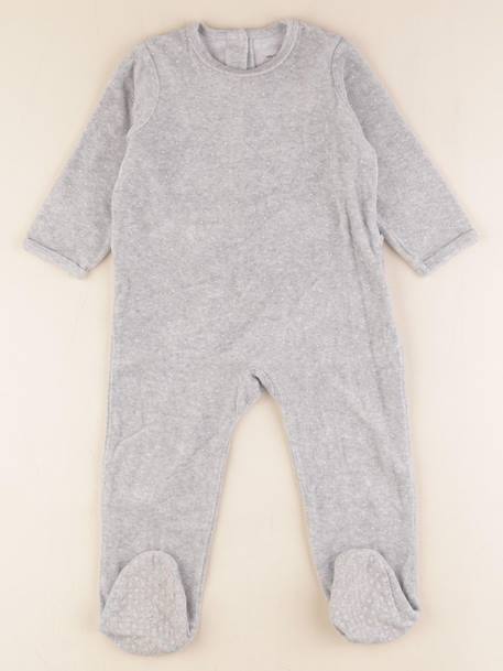 Pyjama velours - 2 ans Gris 1 - vertbaudet enfant 