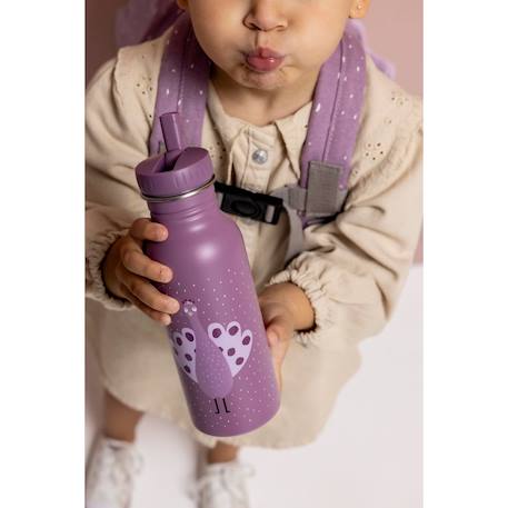 Gourde enfant en acier inoxydable 500 ml Gris+Violet 9 - vertbaudet enfant 