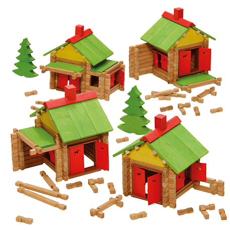 Jeu de construction mon chalet en bois 95 pièces Marron 3 - vertbaudet enfant 