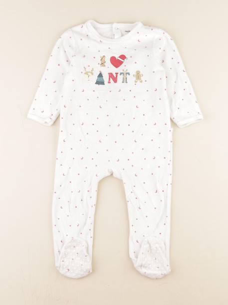 Pyjama velours - 2 ans Blanc 1 - vertbaudet enfant 