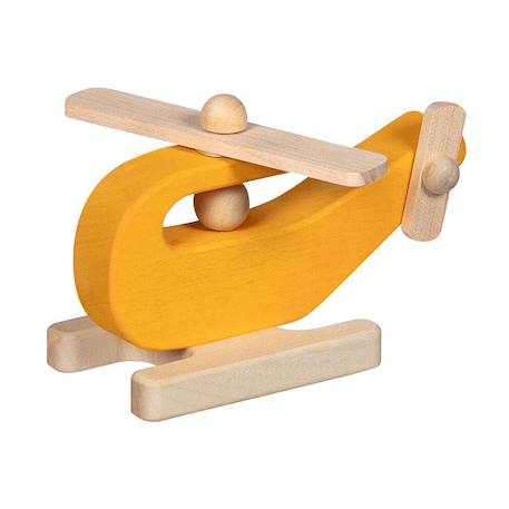 Hélicoptère en bois pour jouer Jaune 2 - vertbaudet enfant 