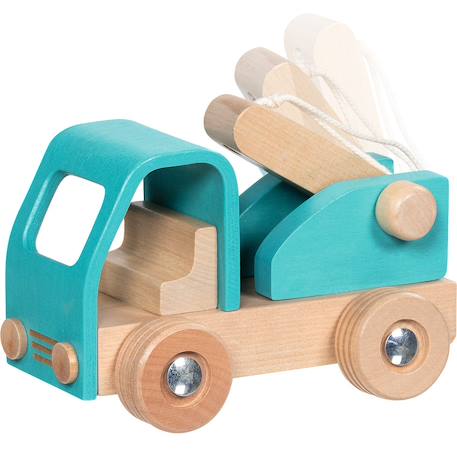 Dépanneuse en bois bleue Bleu 2 - vertbaudet enfant 