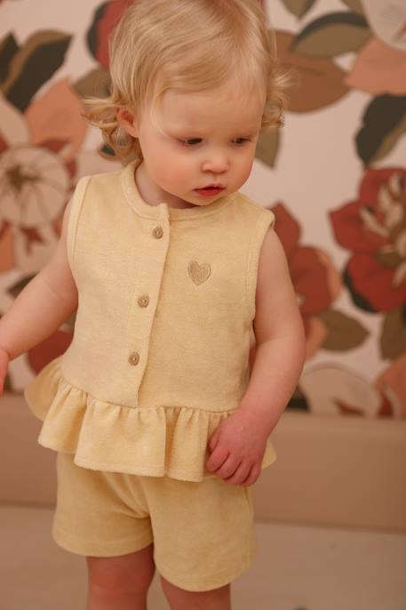 Ensemble top short jaune pâle 1 - vertbaudet enfant 