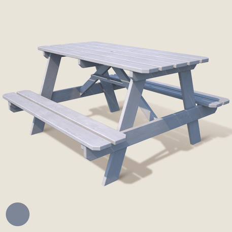 Table bois enfant avec insert parasol picnic Gris 4 - vertbaudet enfant 