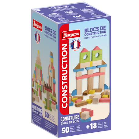 Set de 50 blocs de construction en bois Beige 1 - vertbaudet enfant 