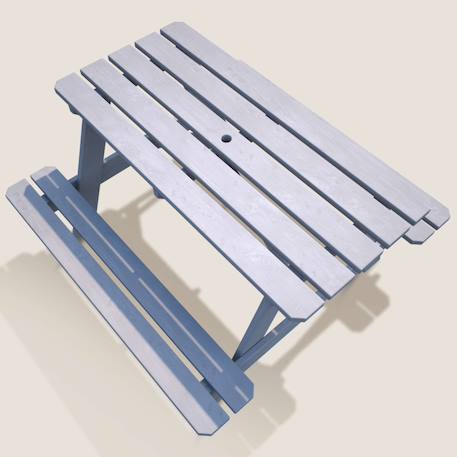 Table bois enfant avec insert parasol picnic Gris 2 - vertbaudet enfant 