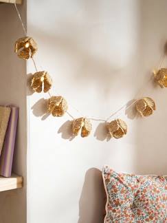 Linge de maison et décoration-Décoration-Guirlande lumineuse rotin tressées fleurs