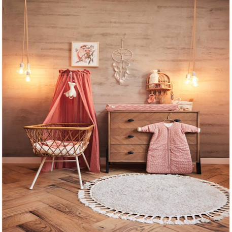 Ciel de lit vintage 155cm Blanc+Blanc boho+Crème+Marron clair+Nougat+Rose clair+Rose saumon+Vert d'eau+Vert foncé 19 - vertbaudet enfant 