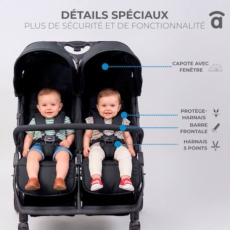 Poussette double henry Noir 4 - vertbaudet enfant 
