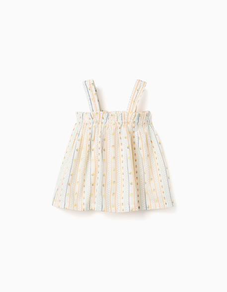 Fille-Blouse sans manches en coton avec motif floral