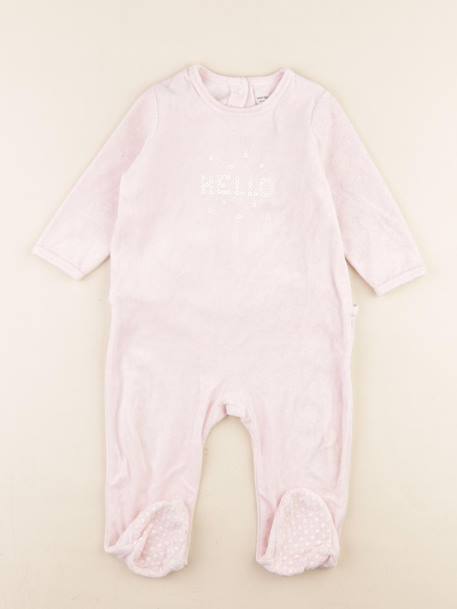 Pyjama velours - 18 mois Rose 1 - vertbaudet enfant 
