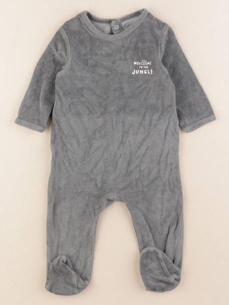 Pyjama velours - 9 mois Vert 1 - vertbaudet enfant 