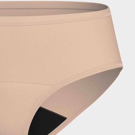 Culotte menstruelle taille haute coton absorbante réutilisable Beige+Noir 4 - vertbaudet enfant 