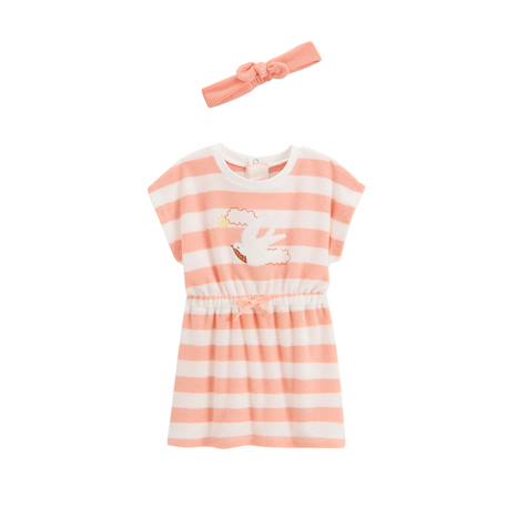 Robe enfant en éponge + headband honfleur Corail 2 - vertbaudet enfant 