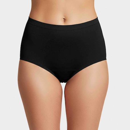 Culotte menstruelle nuit taille haute absorbante coton Noir 3 - vertbaudet enfant 