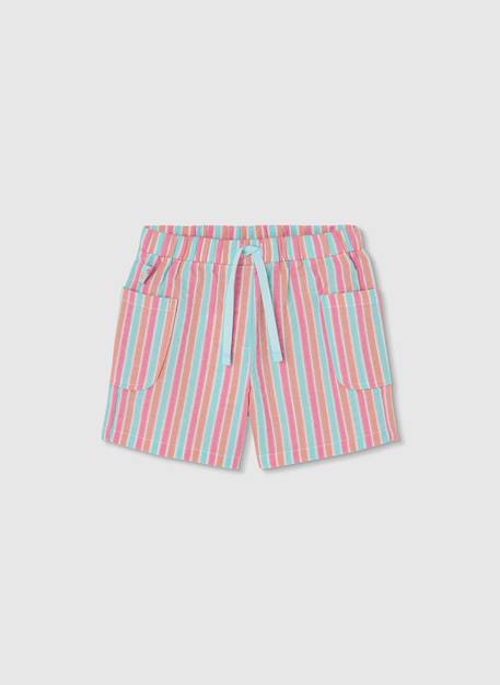 Fille-Short en popeline à rayures