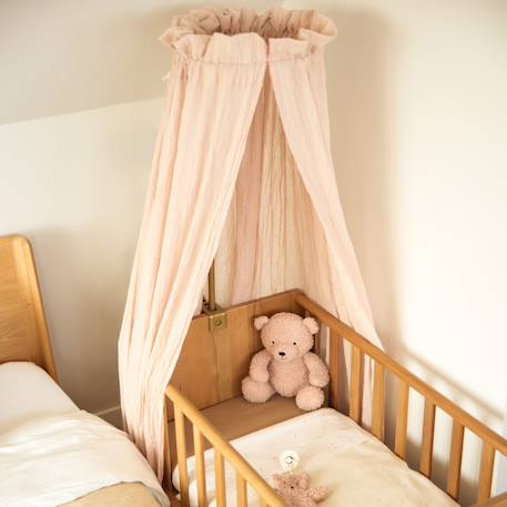 Ciel de lit vintage 155cm Blanc+Blanc boho+Crème+Marron clair+Nougat+Rose clair+Rose saumon+Vert d'eau+Vert foncé 13 - vertbaudet enfant 