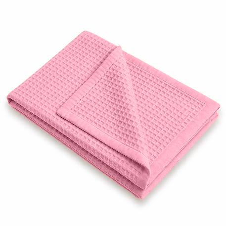 Couverture nid d'abeilles en coton bio Blanc+Fraise+Honey+Rose+Vert 19 - vertbaudet enfant 