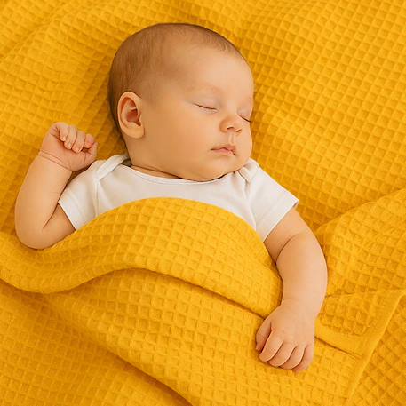 Couverture nid d'abeilles en coton bio Blanc+Fraise+Honey+Rose+Vert 17 - vertbaudet enfant 