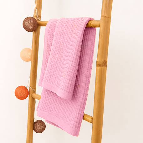 Couverture nid d'abeilles en coton bio Blanc+Fraise+Honey+Rose+Vert 20 - vertbaudet enfant 