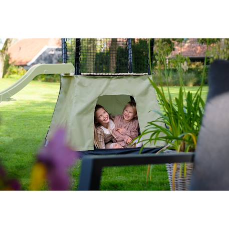 Aire de jeux avec toboggan et tente de jeux pour jardin Vert/noir 4 - vertbaudet enfant 