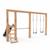 Structure de jeux en bois balançoire toboggan et barre fixe 433cm Naturel 4 - vertbaudet enfant 