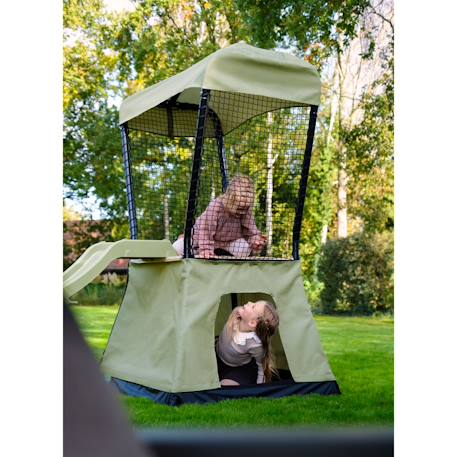 Aire de jeux avec toboggan et tente de jeux pour jardin Vert/noir 2 - vertbaudet enfant 