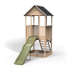 Maisonnette en bois sur pilotis avec toboggan et bac à sable  - vertbaudet enfant