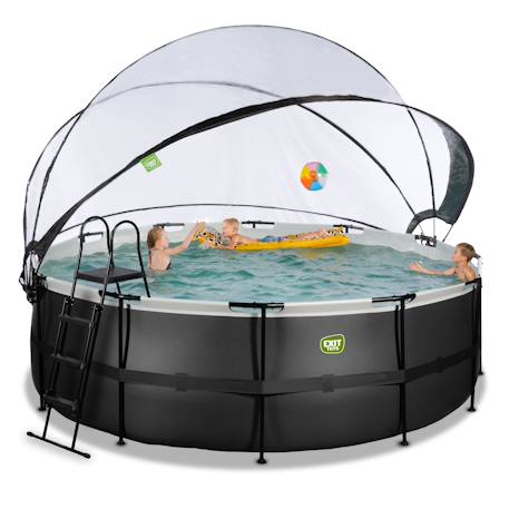 Piscine ronde ø427cm avec pompe filtrante pour jardin Noir 6 - vertbaudet enfant 
