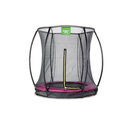 Trampoline enterré rond ø183cm avec filet de sécurité Noir+Rose+Vert 6 - vertbaudet enfant 