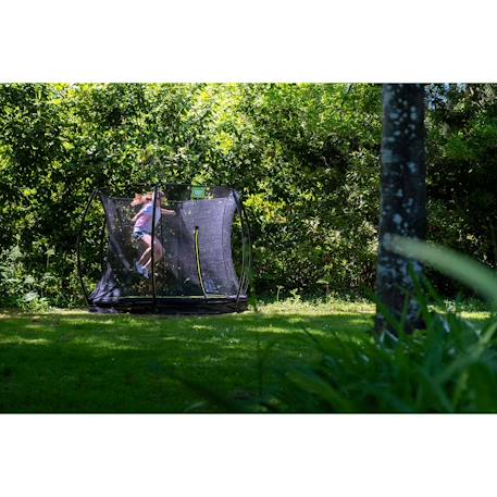 Trampoline enterré rond ø244cm avec filet de sécurité Noir+Rose+Vert 3 - vertbaudet enfant 