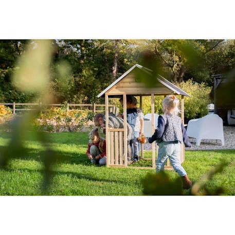 Maisonnette de jeux en bois pour jardin enfant Naturel 2 - vertbaudet enfant 