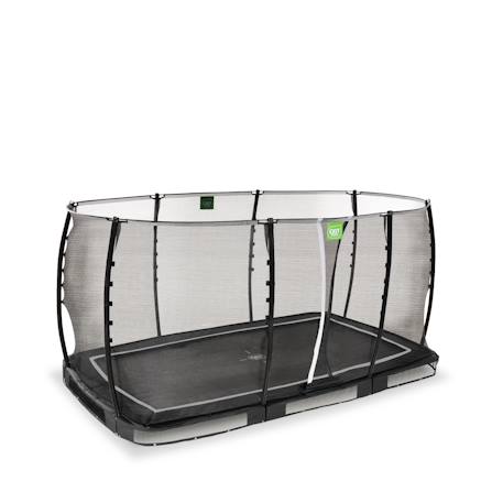 Trampoline semi-enterré rectangulaire 244x427cm avec filet de sécurité Noir+Vert 2 - vertbaudet enfant 