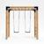 Barre de singe en bois avec balançoire double pour jardin Naturel 2 - vertbaudet enfant 