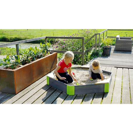 Bac à sable en bois hexagonal pour jardin enfant Gris 4 - vertbaudet enfant 