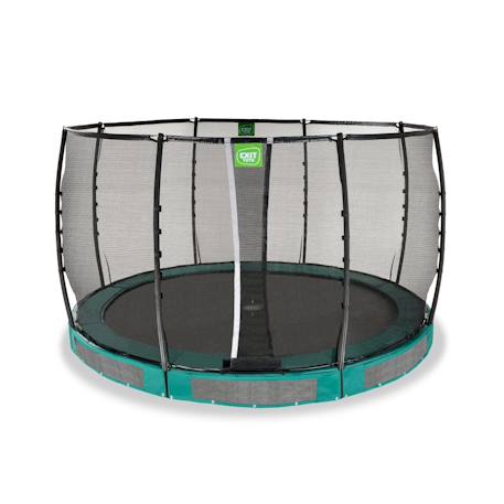 Trampoline semi-enterré ø366cm protection pieds et filet premium Noir+Vert 8 - vertbaudet enfant 