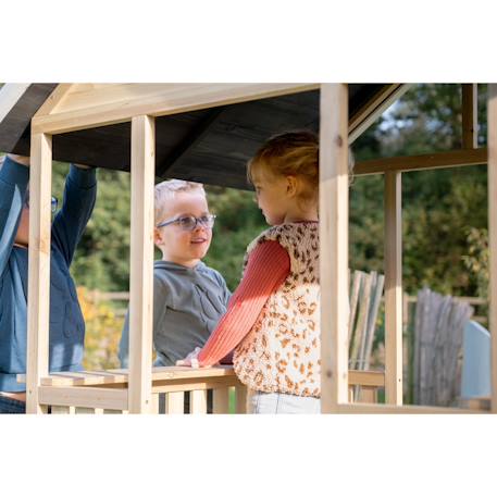 Maisonnette de jeux en bois pour jardin enfant Naturel 6 - vertbaudet enfant 