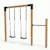 Balançoire double en bois avec barre fixe 333cm pour jardin Naturel 1 - vertbaudet enfant 