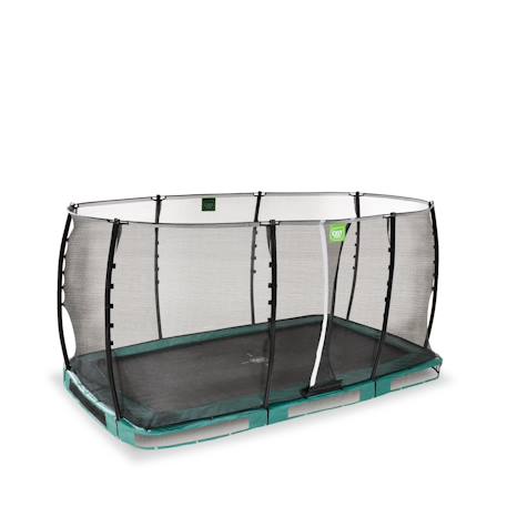Trampoline semi-enterré rectangulaire 244x427cm avec filet de sécurité Noir+Vert 8 - vertbaudet enfant 