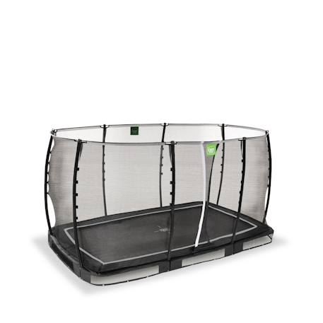 Trampoline semi-enterré rectangulaire 214x366cm avec filet de sécurité Noir+Vert 2 - vertbaudet enfant 