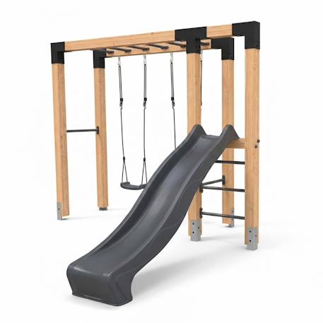 Structure en bois barre de singe balançoire et toboggan 304cm Naturel 2 - vertbaudet enfant 