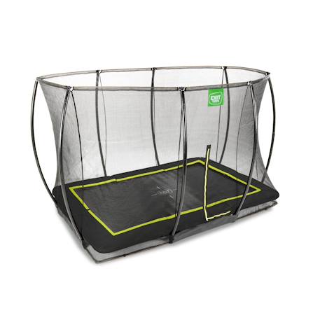 Trampoline enterré rectangulaire 244x366cm avec filet Noir+Rose+Vert 3 - vertbaudet enfant 