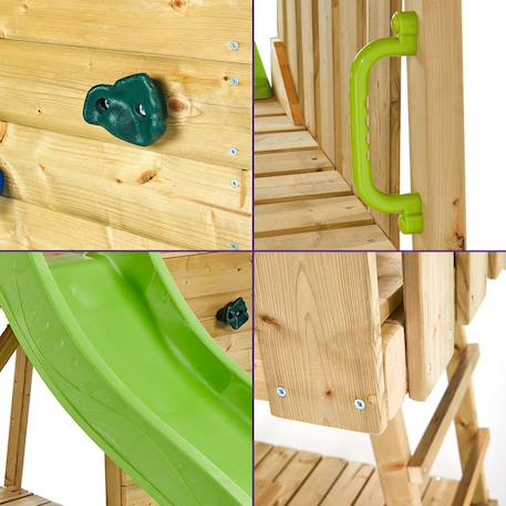 Tour de jeux bois : toboggan, escalade, cabane wiki Marron 5 - vertbaudet enfant 