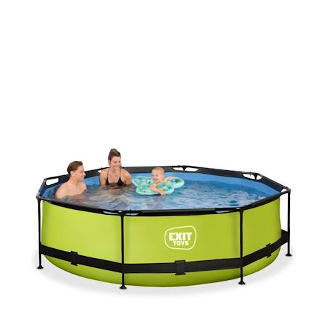 Piscine ronde ø300cm avec pompe filtrante pour jardin Marron+Vert 10 - vertbaudet enfant 