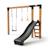 Balançoire en bois avec toboggan et anneaux de gym 297cm Naturel 1 - vertbaudet enfant 