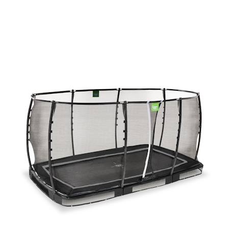 Trampoline semi-enterré rectangulaire 244x427cm protection pieds Noir+Vert 2 - vertbaudet enfant 